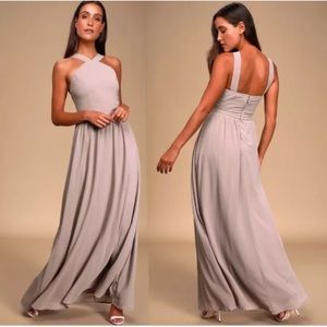 Lulus Taupe Maxi Dress